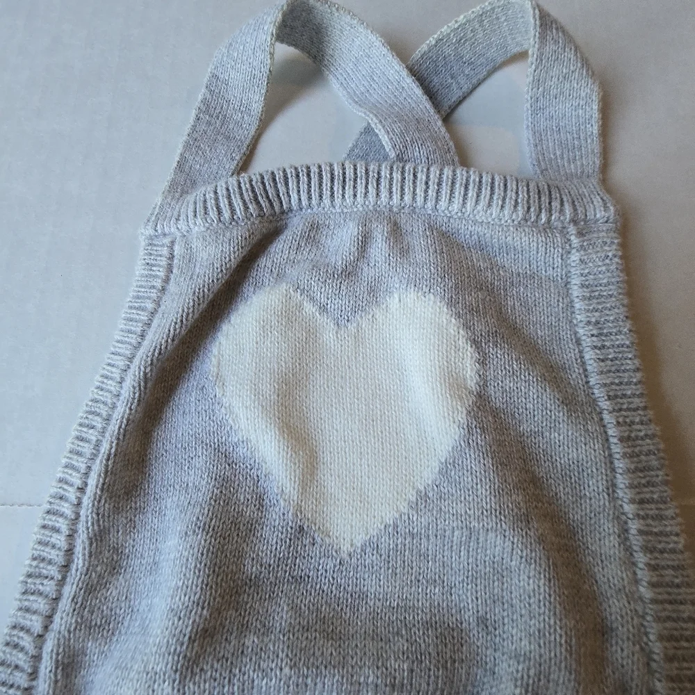 Janie and Jack Gray Knit Baby Romper Size 18 to 24